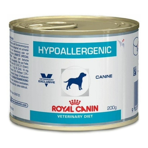 Alimento Royal Canin Veterinary Diet Canine Hypoallergenic para perro adulto todos los tamaños sabor mix en lata de 200 g