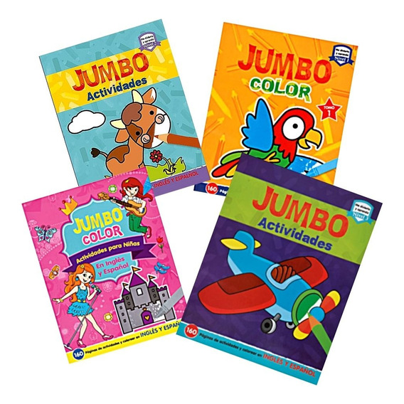 Colección Jumbo Color Libros Con Actividades Español-ingles