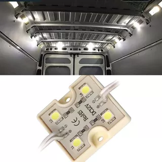 100 Módulos 4 Led 5050 Ultrabrillante Ip65 Blanco Frío @lb