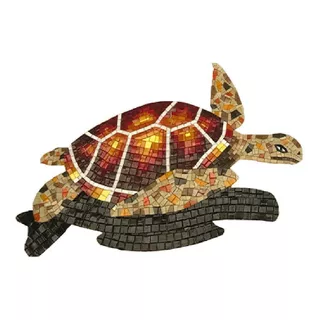 Mosaico Veneciano Figura Tortuga Oceánica De 80 Cms, Alberca