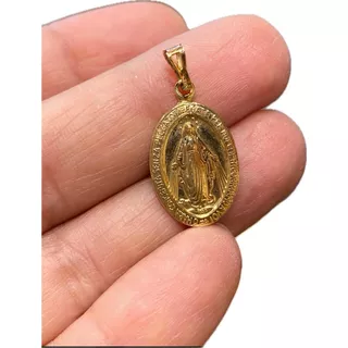 Medalla Oro 18k Virgen Milagrosa Mediana Unisex Luli Garant2