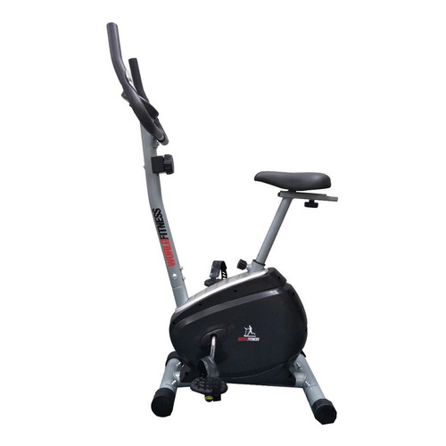 Bicicleta Fija Tradicional World Fitness K5005 Magnética Color Gris/Plata