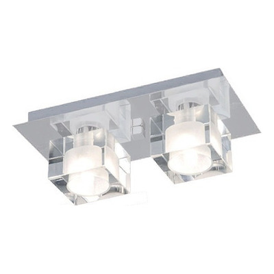 Lampara Aplique Plafon Techo Delta Ii Rectangular Led Living Cromo