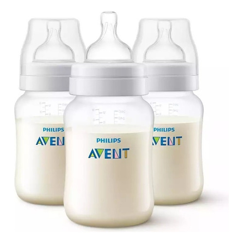 Set 3 Mamaderas 260ml Anticólicos Philips Avent