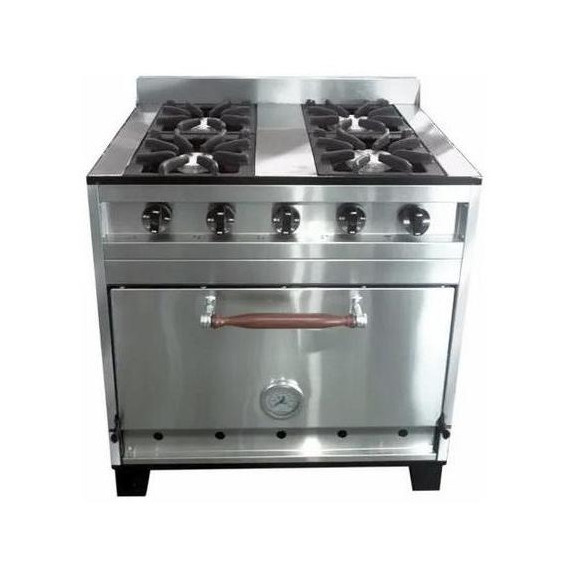 Cocina Industrial Eg 4 H 80 Cm Acero Inox Horno Pizzero