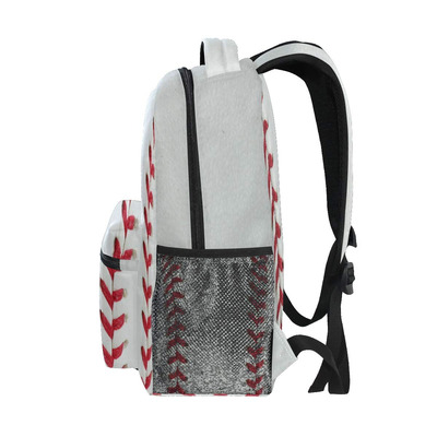 Costura De Béisbol Roja Mochila Para Portátil, Resistente De