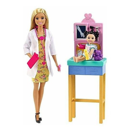Juego De Pediatra Barbie, Muñeca Rubia (12 Pulgadas