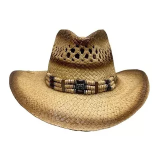 Sombrero De Paja Hombre Mujer Unisex 100% Rafia Cowboy