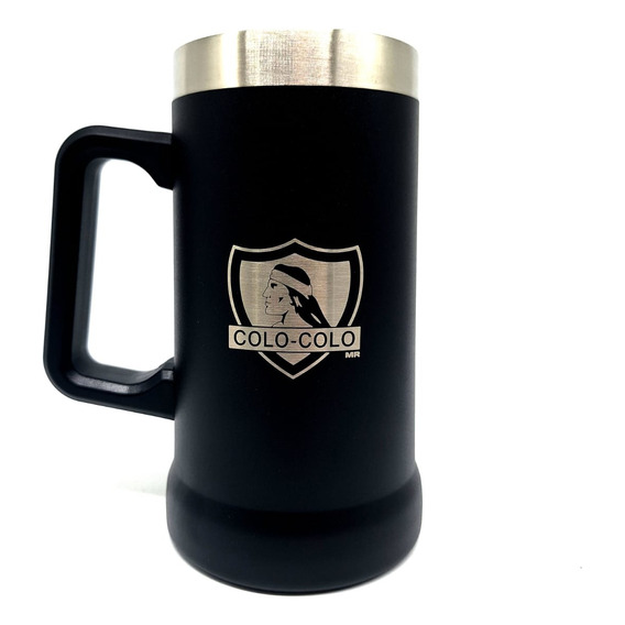 Mug Schopero Térmico Fanáticos Colo Colo Cc Albo Color Negro Lisa