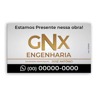 Placa Engenheiro, 25x40 Kit C/ 5