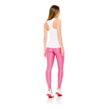 Dicorpo Legging Cós Alto Rib Shine Rosa Chicletes.