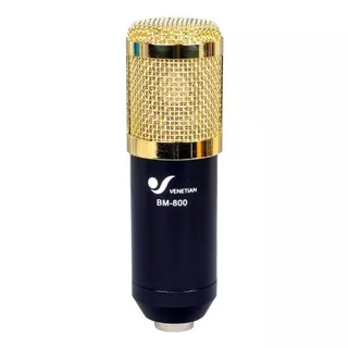 Micrófono Venetian Bm-800 Condensador Cardioide Color Negro/dorado