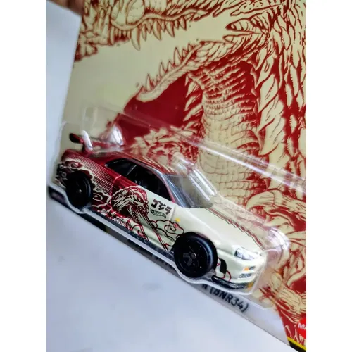 【外人様】ホットウィール　R34ゴジラ Carro Hot Wheels Nissan Skyline GT-R (BNR34) Godzilla Premium Pop