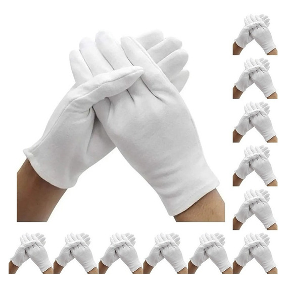 24 Piezas Guantes Dermatológicos Algodón 12 Pares