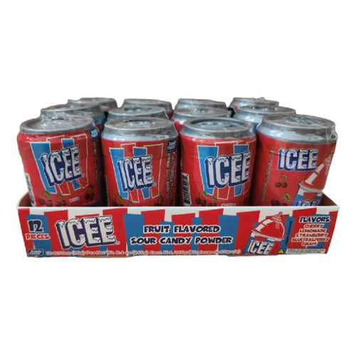 Icee Dulce Polvo Acidulado Sabores Frutales Caja Con 12 Pzas