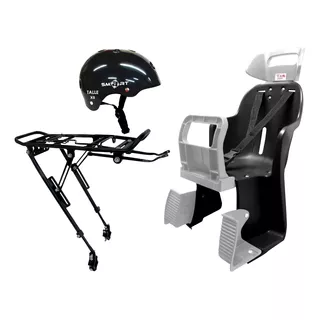 Silla Bebé + Porta A Disco Alumi + Casco Smart Richard Bikes