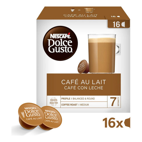 Nescafe dolce gusto caja x 16 capsulas cafe au lait