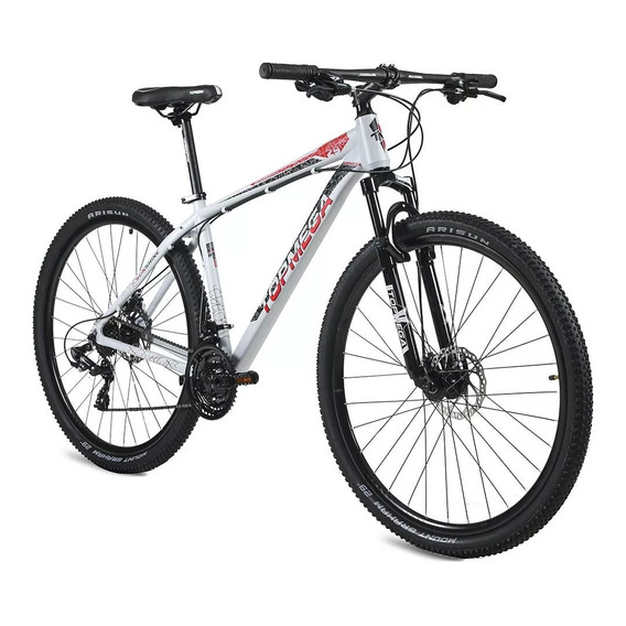 Mountain bike TopMega MTB Sunshine  2023 R29 M 21v frenos de disco mecánico cambios Shimano Tourney TY300 y Shimano Tourney TZ510 color gris/rojo/negro  