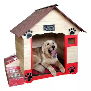 Casas Para Perros (80x70cm) +comederos+colchoneta+plástico