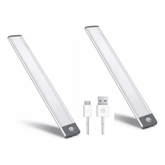 Pack2 Luz Barra Led Con Sensor Movimiento Mueble Baño Cocina