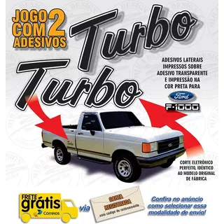 Par Adesivos Turbo P/ Ford F-1000 1996 Até 2002 (preto)