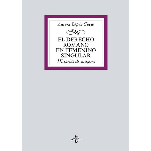 El Derecho Romano En Femenino Singular, De López Güeto, Aurora. Editorial Tecnos, Tapa Blanda En Español