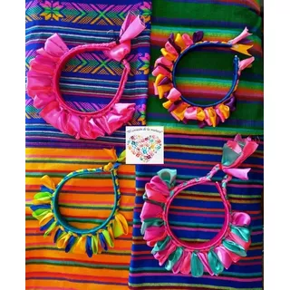 Diadema Maria Lele Otomí Mexicanas 6 Pz Colores Mixtos 