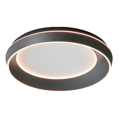 Plafon Led Oslo S Negro 60w  Diseño Moderno 40cm Dab