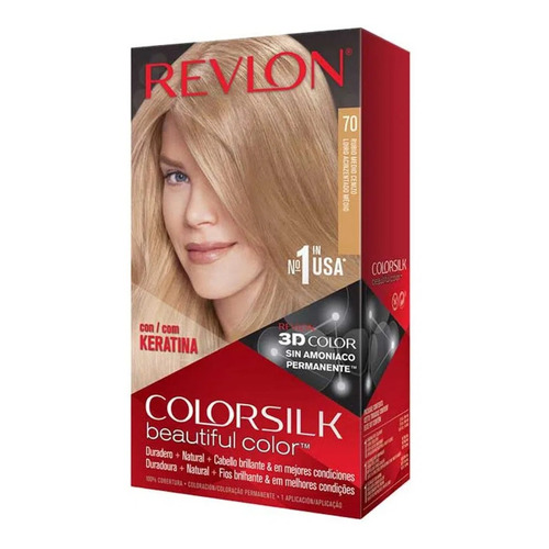 Kit Tinte Revlon  Colorsilk beautiful color™ tono 070 rubio medio cenizo para cabello