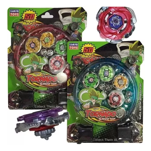 KIT BEYBLADE TORNADO COM LUZ LANÇADOR E ARENA LIANFA TOYS