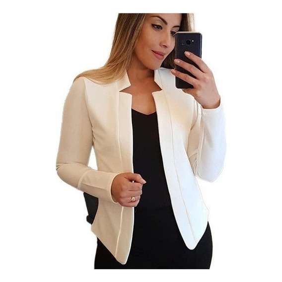 Chaqueta De Manga Larga Para Mujer Office Lady