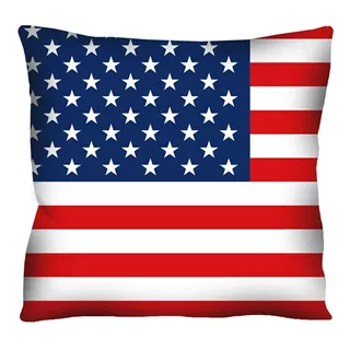 Almofada Decorativa Bandeira Dos Estados Unidos Usa 42x42cm