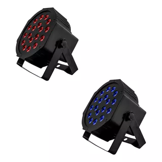 2 Cañon Par Led 18x3 W Audio Rítmico Multicolor Rgb Fiestas