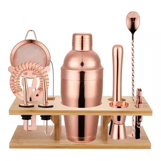 Kit Bartender Set Coctelería Acero Inoxidable 11 Piezas Rose