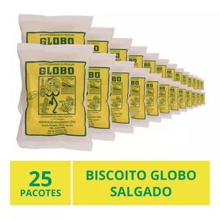 Biscoito Globo Rio De Janeiro, Salgado, 25 Pacotes 30g.