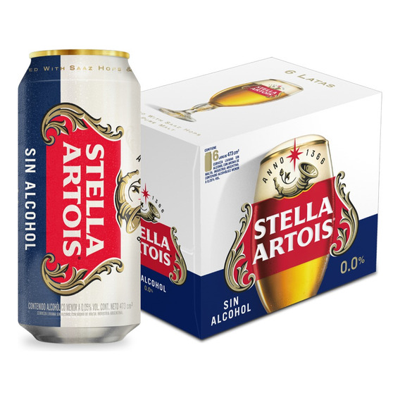 Cerveza Stella Artois Sin Alcohol Rubia 473ml Pack X 24 Uni