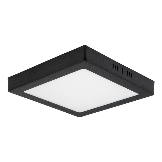 Panel Led 18w Aplicar Cuadrado Negro Calido Frio 1500 Lumens