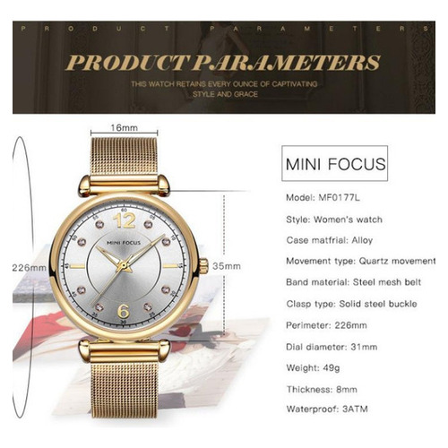 Relojes Mini Focus Diamond Luminous Para Mujer Color De La Correa Coffee