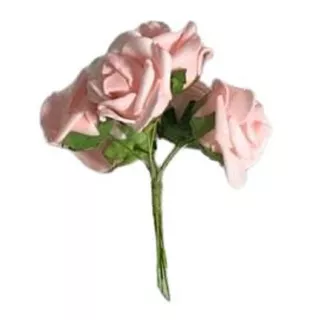 24 Galhos Mini Rosas Rosa Artificiais Em Eva Decoração Festa