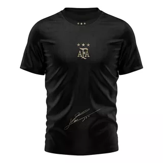 Camiseta Futbol Kapho Argentina Black 3 Estrellas Adultos