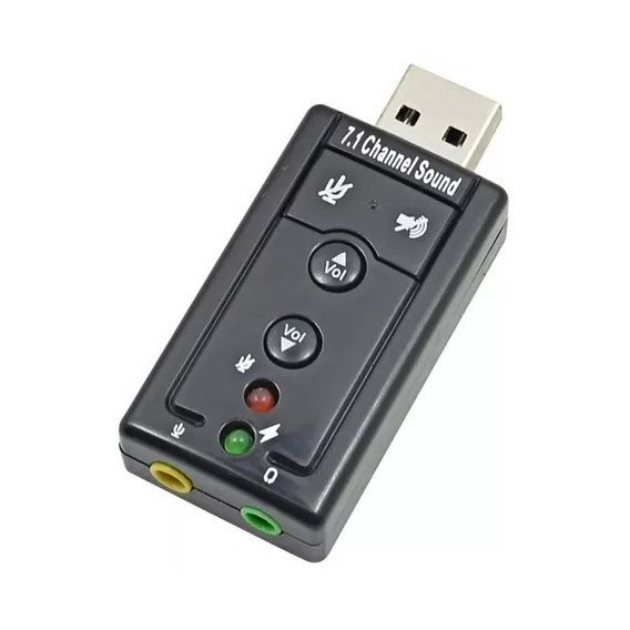 Tarjeta De Sonido (audio)usb 2.0 3d Virtual 7.1 Color Negro