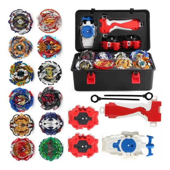 12 Lanzadores Beyblade Burst Gyro Top, Kit De Juguetes Arena