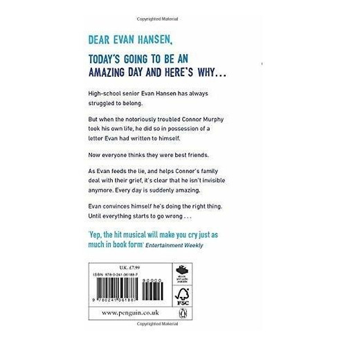 Book : Dear Evan Hansen - Emmich, Val - Paul, Justin -...
