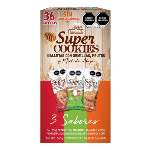 Taifelds Super Cookies 3 Sabores 540g