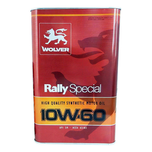 Aceite Para Motor Wolver Rally Special 10w60 Sintético X 5l