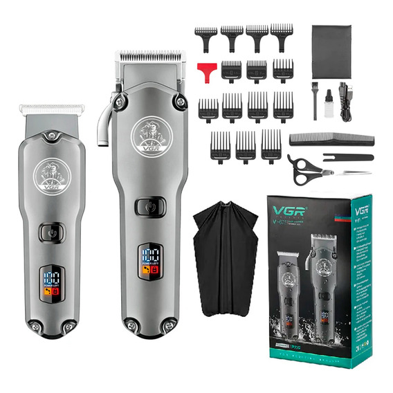 Set X 2 Máquina Cortar Pelo + Trimmer Vgr V-675 Barbería Usb