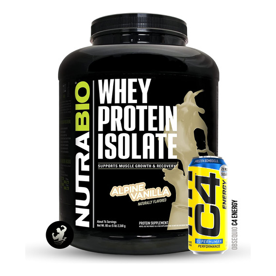 Whey Protein Isolate 5 Lb Nutrabio, Proteína 100% Aislada