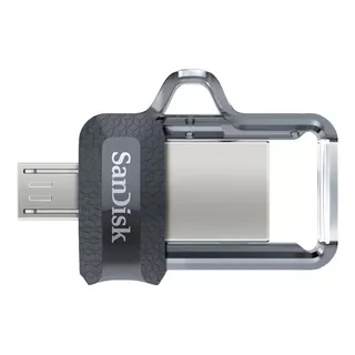 Pendrive Sandisk Ultra Dual M3.0 128gb 3.0 Preto E Transparente