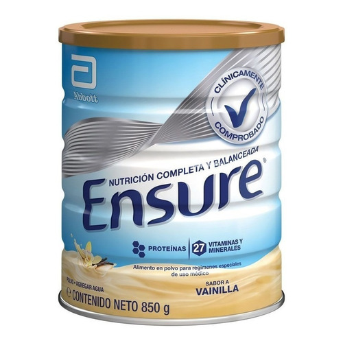 Suplemento en polvo Ensure  Ensure en Polvo proteína, vitaminas, minerales, omega 3 y 6, fibra sabor vainilla en lata de 850g