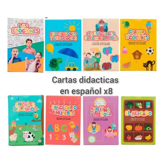 Set 8 Cartas Didácticas Barcodepapel Aprendizaje Pictogramas